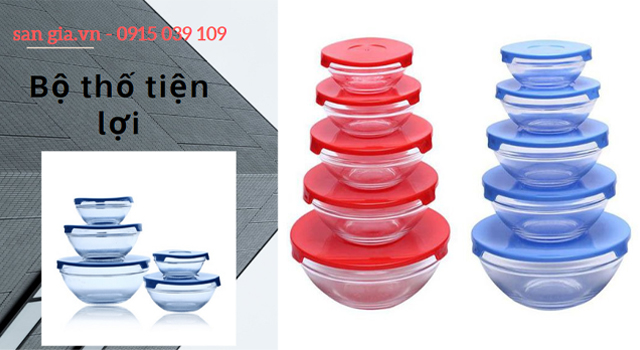 Bộ thố thủy tinh đựng thức ăn