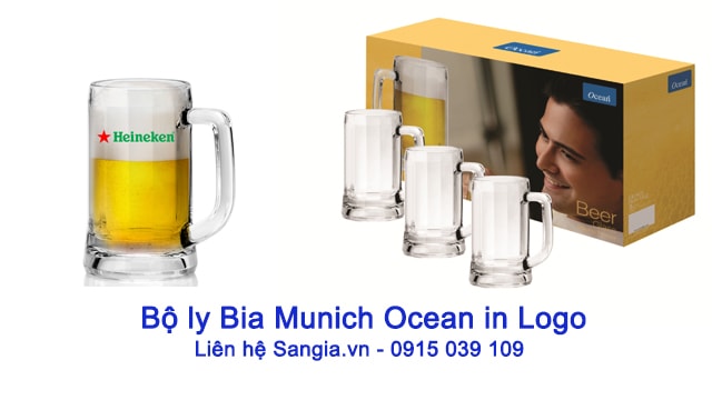 Bộ Ly bia Ocean In logo