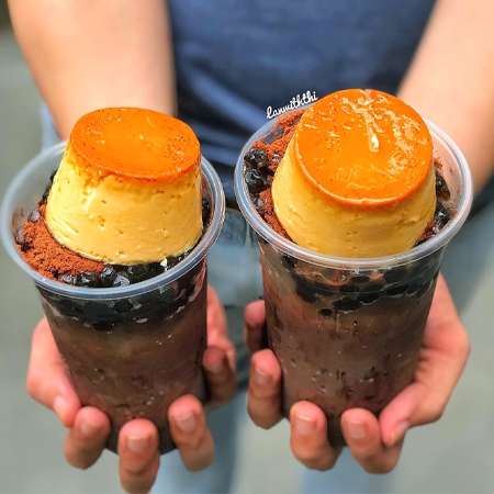 Milo dằm bánh Flan