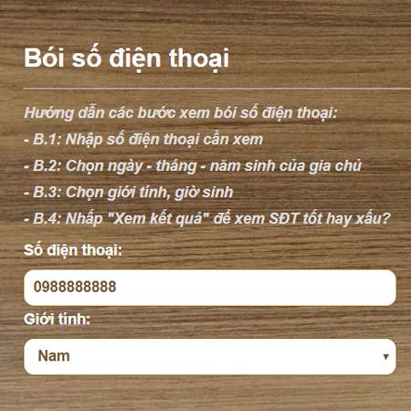 Xem ý nghĩa số điện thoại của mình online