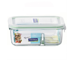 HỘP ĐỰNG THUỶ TINH 2 NGĂN HÌNH CHỮ NHẬT 670ML GLASSLOCK