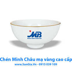 CHÉN BÁT SỨ MINH CHÂU 11.4cm MẠ VÀNG QUÀ TẶNG CAO CẤP