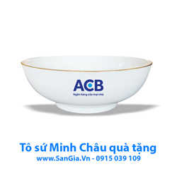 TÔ SỨ MẠ VÀNG MINH CHÂU 18cm LÀM QUÀ TẶNG VIP