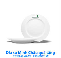 DĨA SỨ TRẮNG MINH CHÂU 20cm LÀM QUÀ TẶNG KHUYẾN MÃI