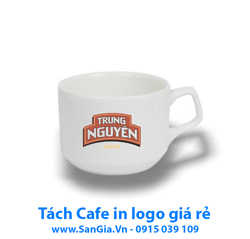 TÁCH CAFE SỨ MINH CHÂU 210ml IN LOGO CHO QUÁN CAFE