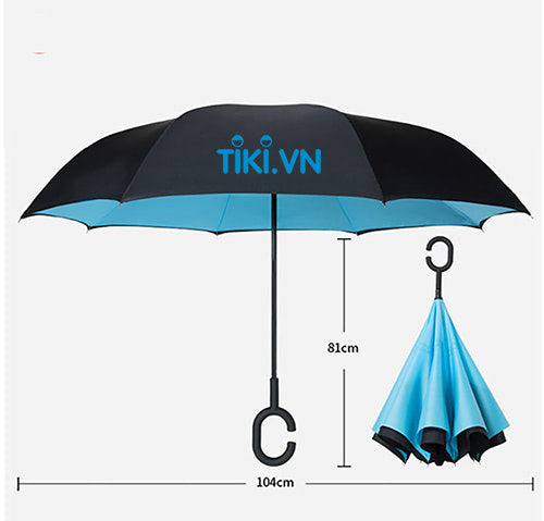 MẪU Ô DÙ QUẢNG CÁO GẤP NGƯỢC IN LOGO TIKI