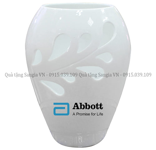 MẪU LỌ HOA BÁT TRÀNG THÂN CAO KHOÉT HỌA TIẾT IN LOGO ABBOTT