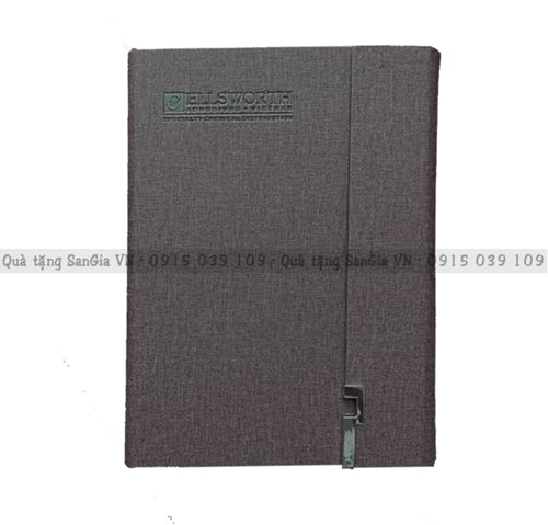MẪU SỔ QUÀ TẶNG QUẢNG CÁO BÌA PU LĂNG CẠNH DẬP LOGO ELLSWORTH