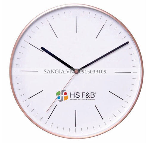 MẪU ĐỒNG HỒ IN LOGO HS F&B VÀNH MỎNG CAO CẤP 30cm
