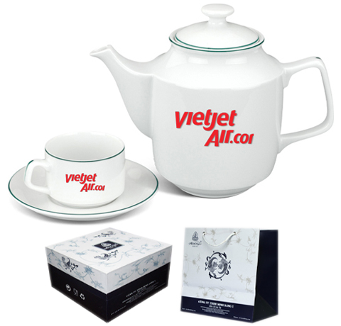 BỘ ẤM TRÀ JASMINE CHỈ XANH LÁ LÀM QUÀ TẶNG TÂN GIA