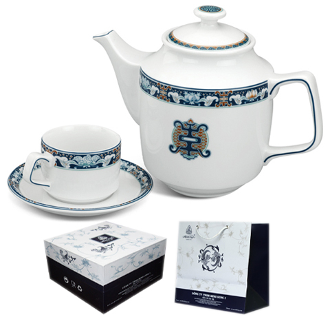 BỘ ẤM CHÉN PHÚC LỘC THỌ 1.1L LÀM QUÀ MỪNG THỌ ÔNG BÀ