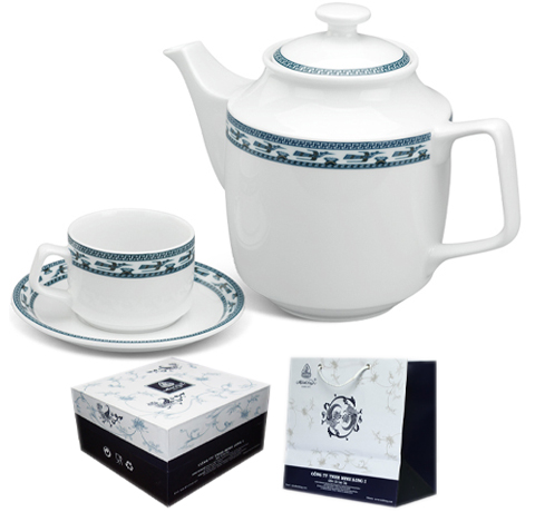 BỘ ẤM CHÉN JASMINE CHIM LẠC LÀM QUÀ TẶNG SINH NHẬT