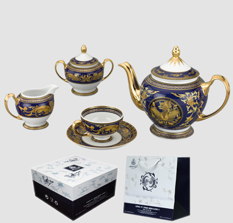 BỘ ẤM TRÀ DÁT VÀNG 24K 18TR LÀM QUÀ SINH NHẬT SẾP