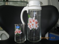 BỘ BÌNH PATIO IN HOA SỨ HỒNG 6 LY OCEAN