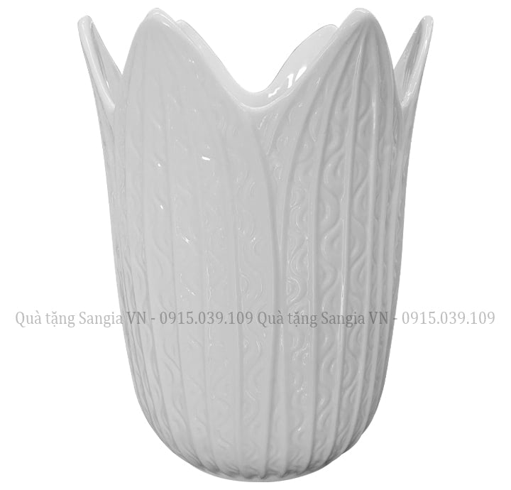 MẪU BÌNH HOA BÁT TRÀNG HÌNH CÁNH HOA BẦU CÓ VÂN