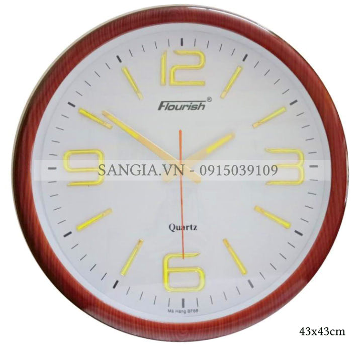MẪU ĐỒNG HỒ TRÒN GIẢ GỖ DẠ QUANG