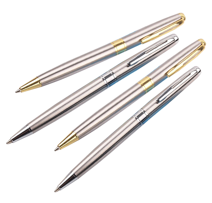 MẪU BÚT BI VỎ KIM LOẠI CAO CẤP XI MÀU BẠC VÀNG