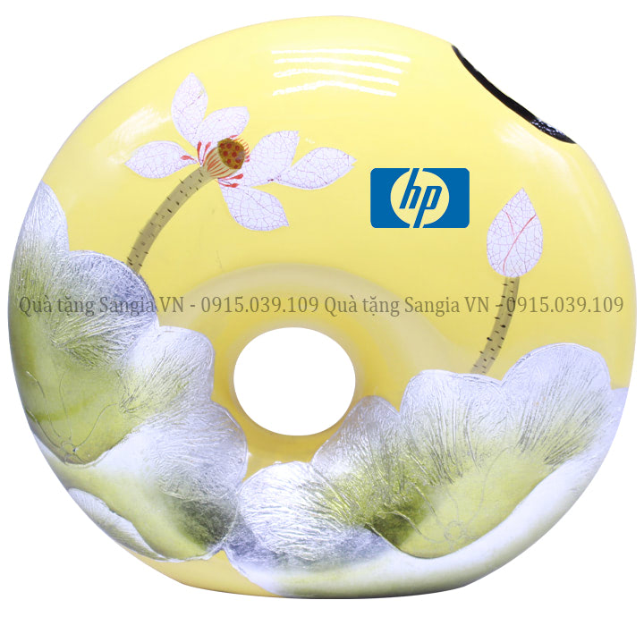 MẪU BÌNH HOA BẦU TRÒN TRANG TRÍ IN LOGO HP