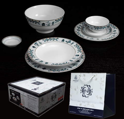 BỘ QUÀ TẶNG GIA DỤNG MAY MẮN 22 MÓN TỨ QUÝ MINH LONG