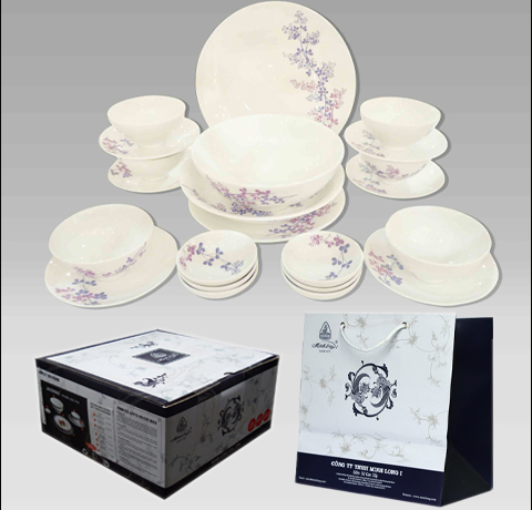 BỘ BÀN ĂN 22SP DAISY CỎ TÍM MINH LONG