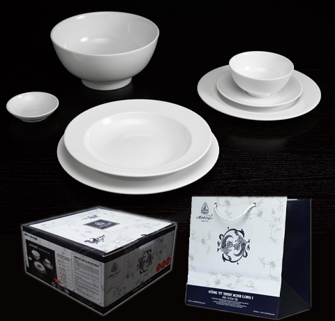 BỘ BÀN ĂN 22SP JASMINE TRẮNG MINH LONG LÀM QUÀ TẶNG KHÁCH HÀNG NỮ