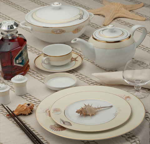 BỘ BÀN ĂN 23SP CAMELLIA HƯƠNG BIỂN KEM MINH LONG