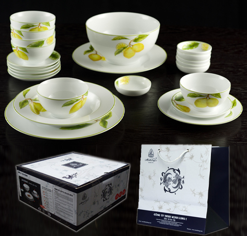 BỘ BÀN ĂN 23SP CAMELLIA QUẢ CHANH MINH LONG