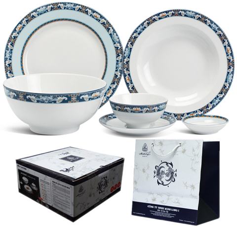 BỘ 24 TÔ CHÉN DĨA MINH LONG LÀM QUÀ TÂN GIA CHO GIA ĐÌNH 6 NGƯỜI