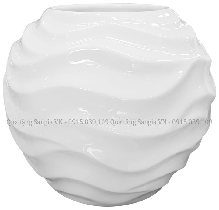 MẪU BÌNH HOA BÁT TRÀNG BẦU TRÒN CÓ HỌA TIẾT NỔI