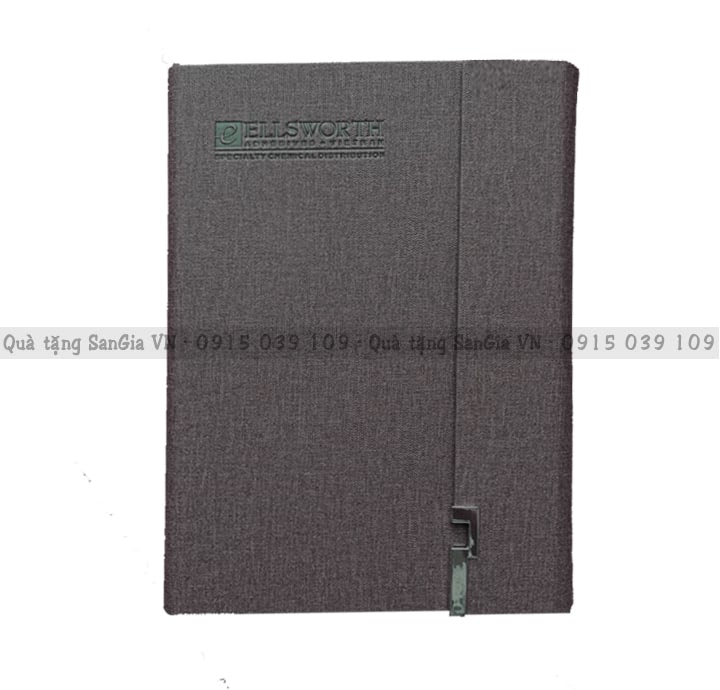 MẪU SỔ QUÀ TẶNG QUẢNG CÁO BÌA PU LĂNG CẠNH DẬP LOGO ELLSWORTH