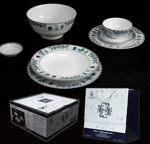 BỘ BÀN ĂN 35SP JASMINE TỨ QUÝ MINH LONG