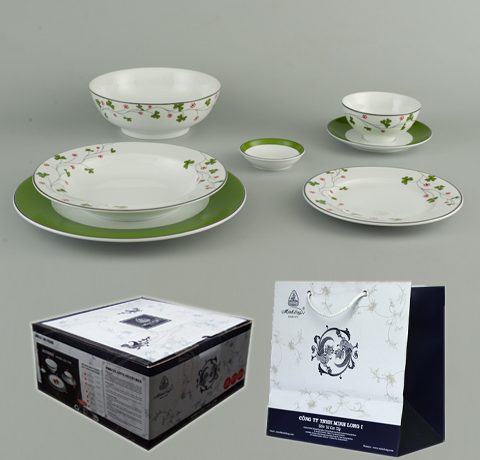 BỘ BÀN ĂN 35SP JASMINE HOA MAY MẮN MINH LONG