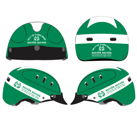 MŨ BẢO HIỂM 8 LỖ IN LOGO