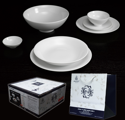 BỘ BÀN ĂN 35SP DAISY TRẮNG MINH LONG LÀM QUÀ TẶNG CAO CẤP