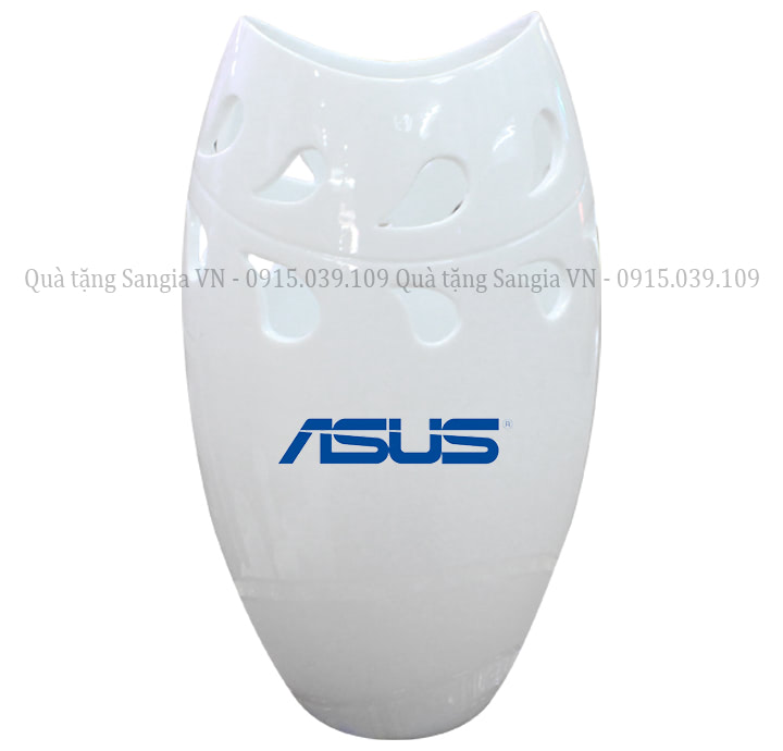 MẪU LỌ HOA BÁT TRÀNG MIỆNG CÁ KHOÉT LỔ IN LOGO ASUS