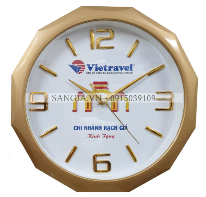 MẪU ĐỒNG HỒ ĐA GIÁC IN LOGO VIETRAVEL