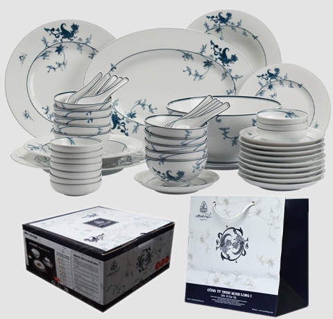 BỘ BÀN ĂN 48 MÓN HOÀNG CUNG CAO CẤP LÀM QUÀ TÂN GIA NHÀ VIP