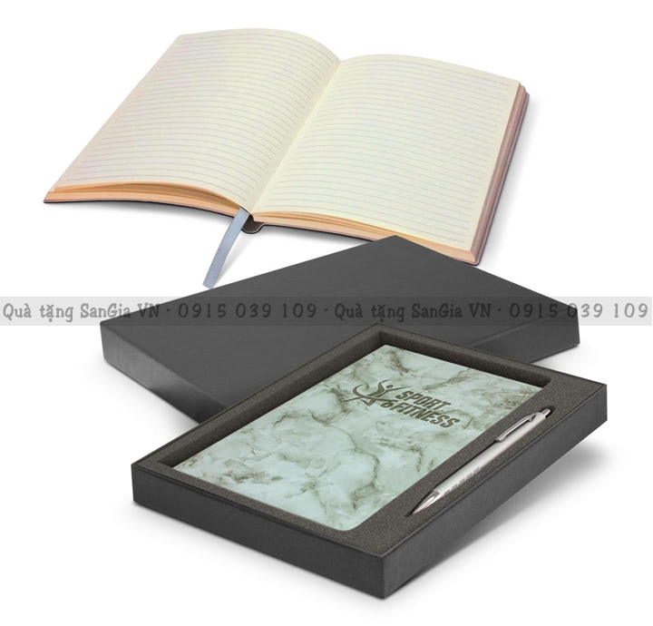 MẪU BỘ QUÀ TẶNG SỔ TAY + BÚT KIM LOẠI IN LOGO SPORT & FITNESS