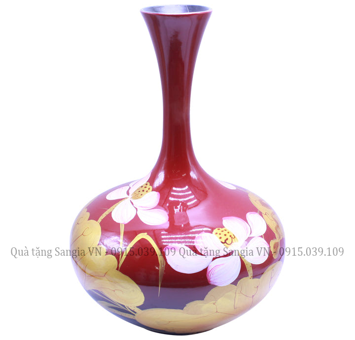 MẪU BÌNH HOA GỐM SỨ TRANG TRÍ DÁNG TỎI MÀU ĐỎ