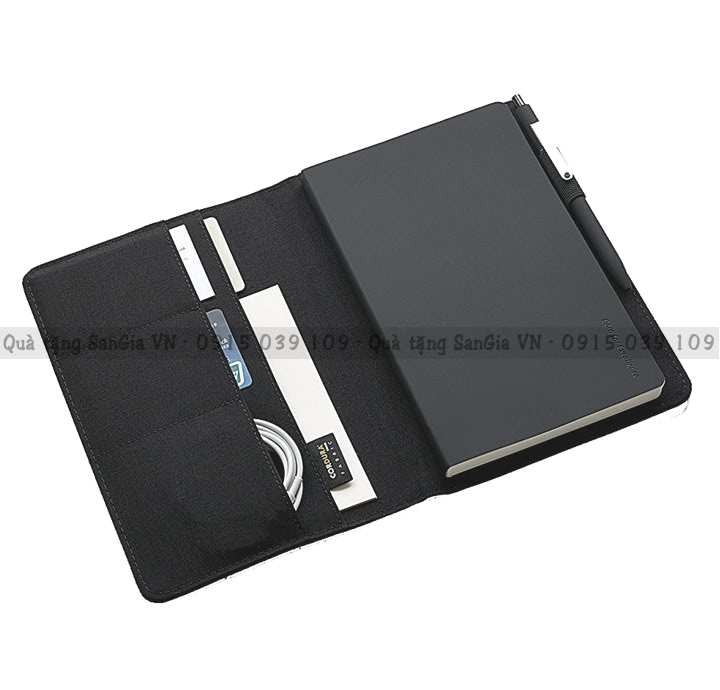 MẪU SỔ TAY LÀM QUÀ TẶNG DOANH NGHIỆP NHÉT BÌA DA DẬP LOGO