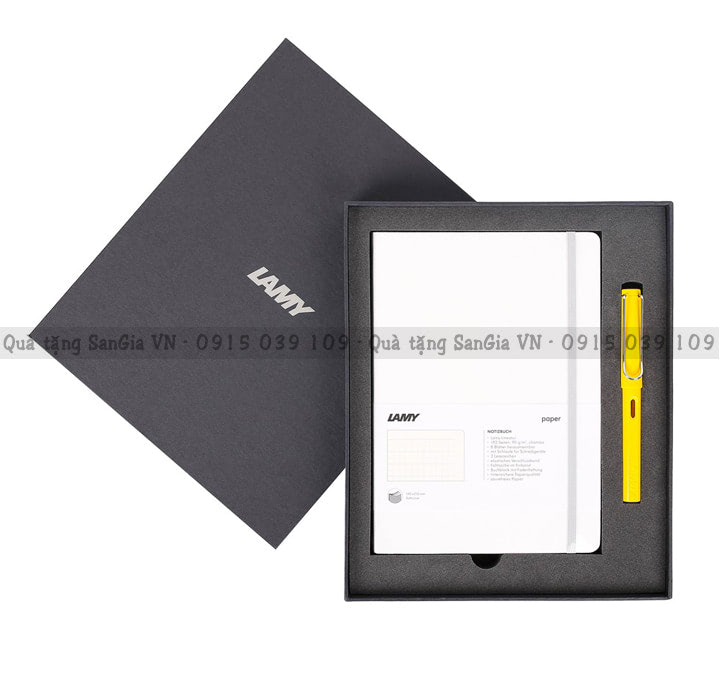 MẪU BỘ QUÀ TẶNG SỔ TAY DÁN GÁY + BÚT IN LOGO LAMY