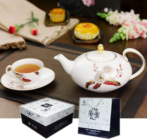 BỘ ẤM CHÉN ANNA 0.47l THIÊN KIM SIÊU ĐẸP LÀM QUÀ TẶNG TRI ÂN