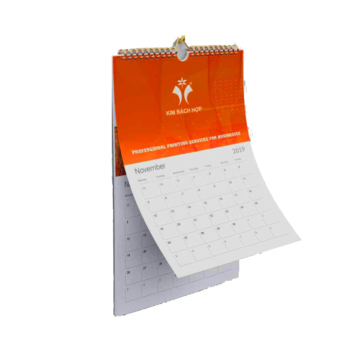 MẪU LỊCH TREO TƯỜNG LÒ XO IN LOGO QUẢNG CÁO