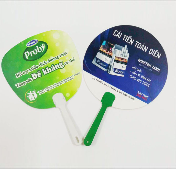 MẪU QUẠT NHỰA PP LÀM QUÀ TẶNG KHUYẾN MÃI