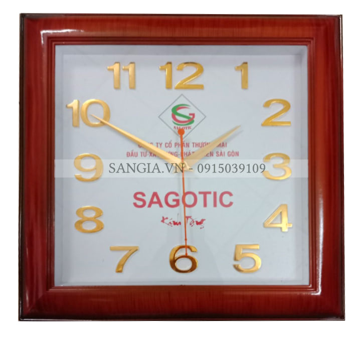 MẪU ĐỒNG HỒ VUÔNG IN LOGO SAGOTIC LÀM QUÀ TẶNG