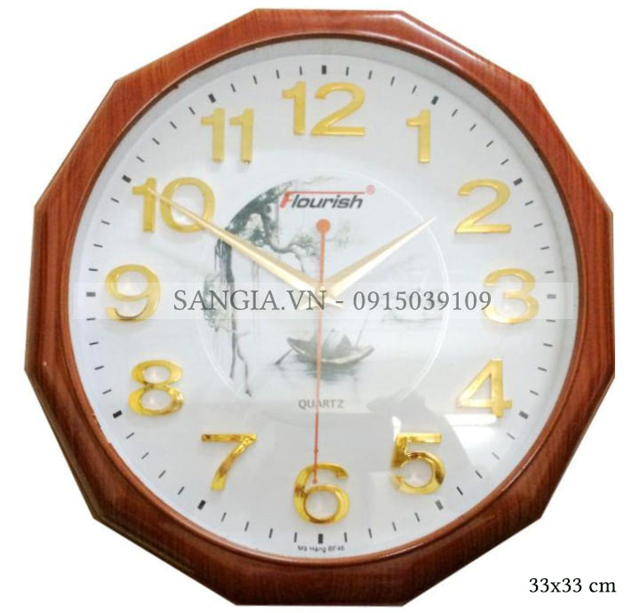 MẪU ĐỒNG HỒ ĐA GIÁC MẠ VÀNG IN HÌNH ĐƠN GIẢN