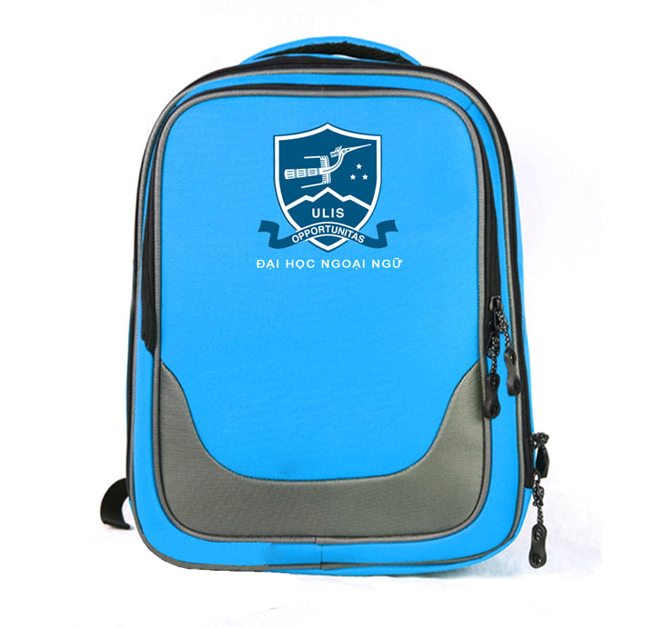 MẪU BALO IN LOGO THEO YÊU CẦU TRƯỜNG NGOẠI NGỮ