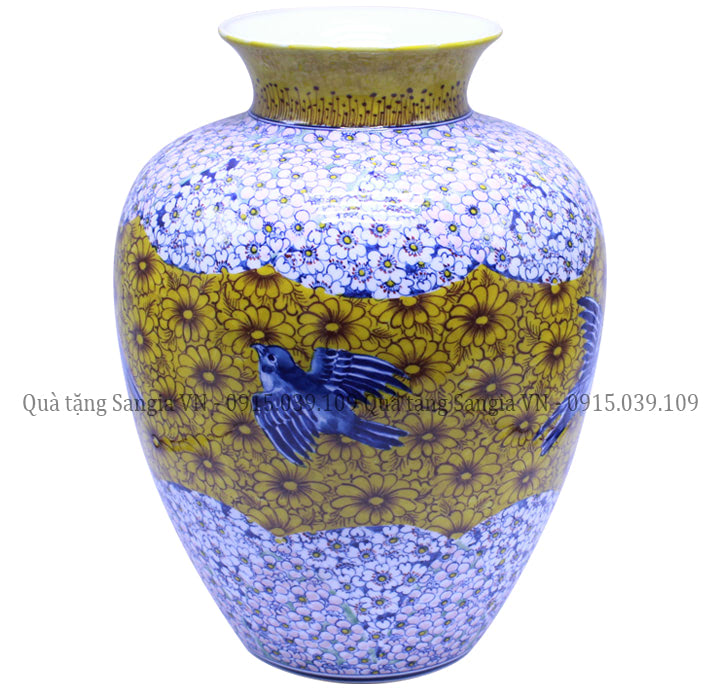 MẪU BÌNH HOA GỐM SỨ BÁT TRÀNG HỌA TIẾT CỔ ĐIỂN