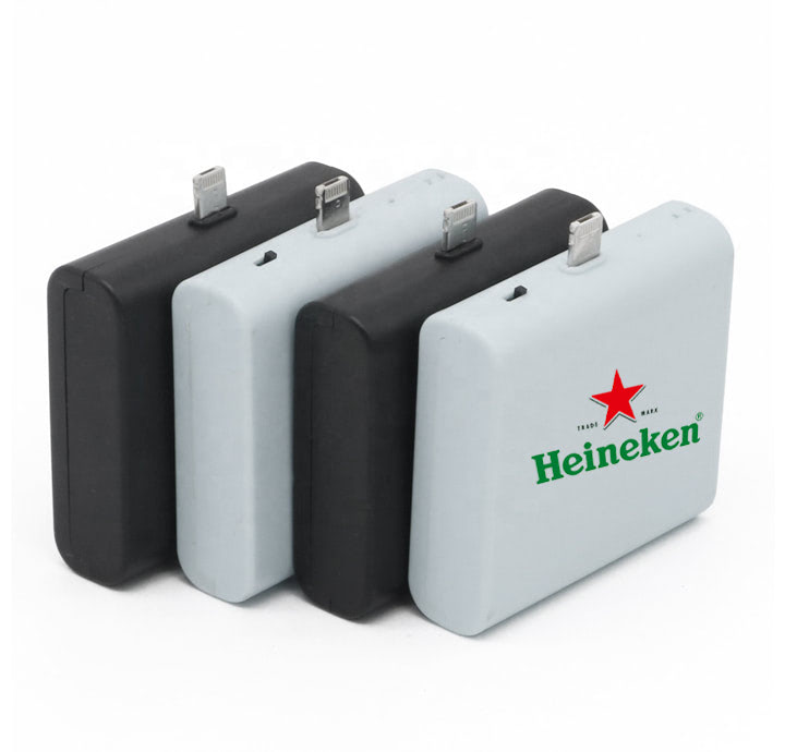 MẪU CỤC SẠC DỰ PHÒNG CÓ ĐUÔI SẠC IPHONE GIÁ RẺ IN LOGO HEINEKEN