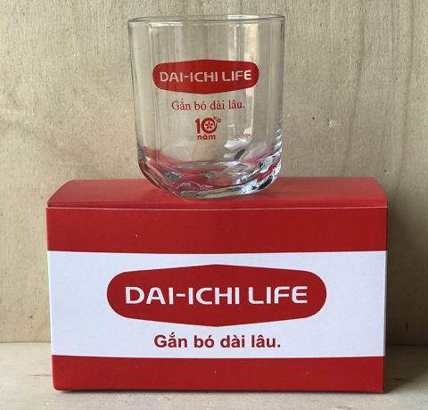 BỘ 2 LY UỐNG NƯỚC 200ml IN LOGO DAI I CHI LÀM QUÀ TẶNG BẢO HIỂM